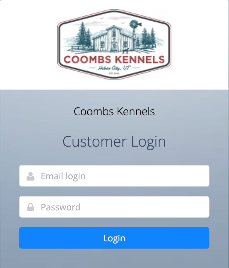 Log in to Coombs Kennels